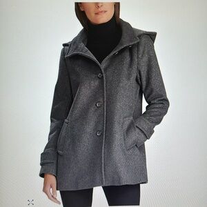 ***NWOT*** Ralph Lauren Hooded Wool Coat in Gray, Size M with removable Hood